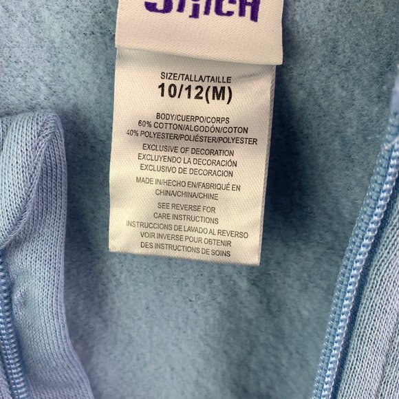 Disney Stitch Girls Blue & White Zip Up Varsity Jacket Size 10/12 NWT - Picture 6 of 6